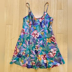 Vintage slip dress California Dynasty botanical print